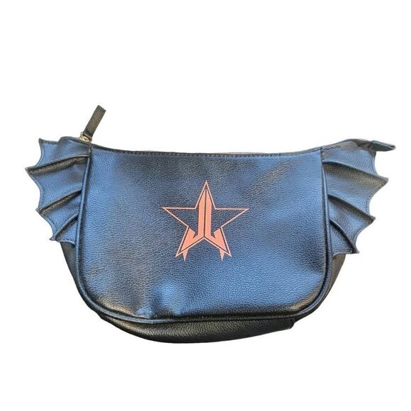 Jeffree Star Cosmetics Exclusive Faux Leather Halloween Bat Makeup Bag Cosmetic - Picture 1 of 6